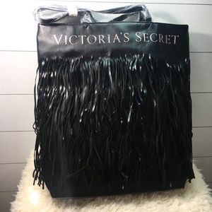 VS 2018 Black Rose Gold Fringe Flirty Tote Bag
